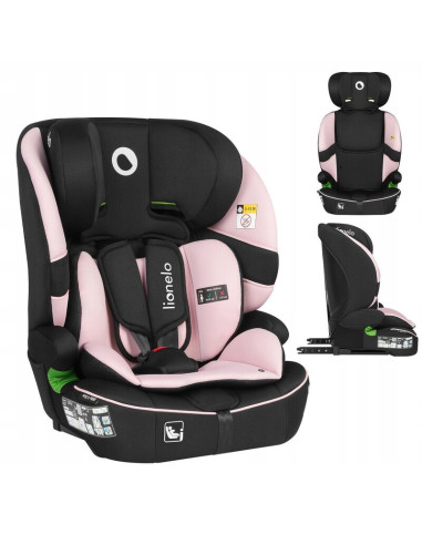 BN-LO-BILLY_I-SIZE_PINK_BABY,Scaun auto i-Size, Lionelo, Billy, 76 - 150 cm, 1/2/3, Isofix + top tether, Tetiera reglabila in 10