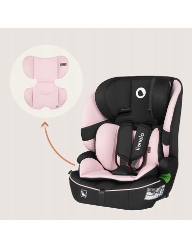 BN-LO-BILLY_I-SIZE_PINK_BABY,Scaun auto i-Size, Lionelo, Billy, 76 - 150 cm, 1/2/3, Isofix + top tether, Tetiera reglabila in 10