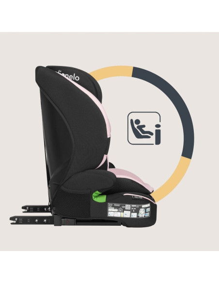 BN-LO-BILLY_I-SIZE_PINK_BABY,Scaun auto i-Size, Lionelo, Billy, 76 - 150 cm, 1/2/3, Isofix + top tether, Tetiera reglabila in 10