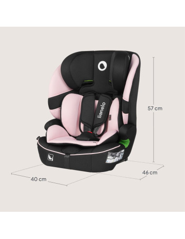 BN-LO-BILLY_I-SIZE_PINK_BABY,Scaun auto i-Size, Lionelo, Billy, 76 - 150 cm, 1/2/3, Isofix + top tether, Tetiera reglabila in 10