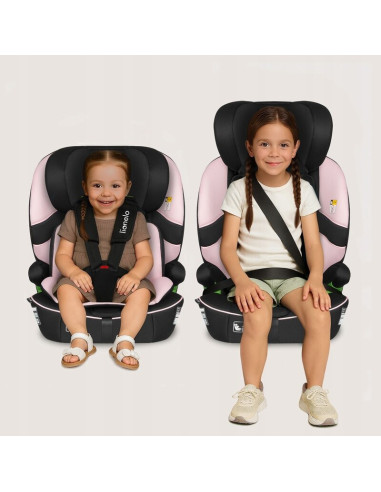 BN-LO-BILLY_I-SIZE_PINK_BABY,Scaun auto i-Size, Lionelo, Billy, 76 - 150 cm, 1/2/3, Isofix + top tether, Tetiera reglabila in 10