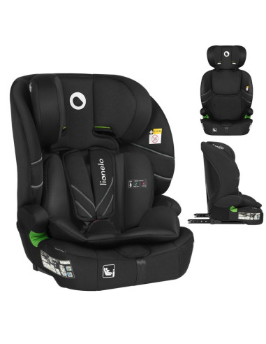 BN-LO-LEVI_FIX_I-SIZE_BLACK_CARBON,Scaun auto i-Size, Lionelo, Levi Fix, 76 - 150 cm, 1/2/3, ISOFIX + Top Tether, Tetiera reglab