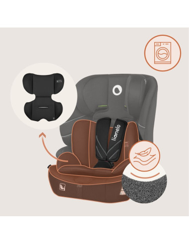 BN-LO-LEVI_FIX_I-SIZE_BLACK_CARBON,Scaun auto i-Size, Lionelo, Levi Fix, 76 - 150 cm, 1/2/3, ISOFIX + Top Tether, Tetiera reglab