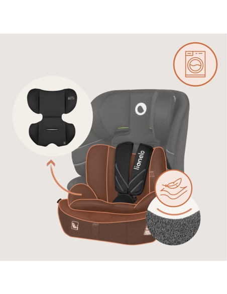 BN-LO-LEVI_FIX_I-SIZE_BLACK_CARBON,Scaun auto i-Size, Lionelo, Levi Fix, 76 - 150 cm, 1/2/3, ISOFIX + Top Tether, Tetiera reglab