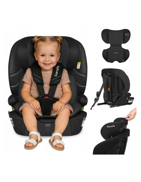 BN-LO-LEVI_FIX_I-SIZE_BLACK_CARBON,Scaun auto i-Size, Lionelo, Levi Fix, 76 - 150 cm, 1/2/3, ISOFIX + Top Tether, Tetiera reglab