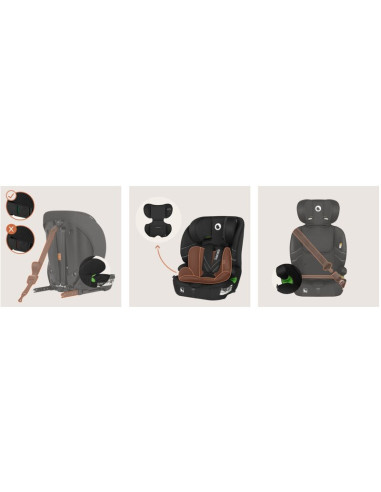 BN-LO-LEVI_FIX_I-SIZE_BLACK_CARBON,Scaun auto i-Size, Lionelo, Levi Fix, 76 - 150 cm, 1/2/3, ISOFIX + Top Tether, Tetiera reglab