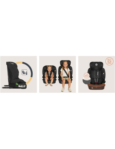 BN-LO-LEVI_FIX_I-SIZE_BLACK_CARBON,Scaun auto i-Size, Lionelo, Levi Fix, 76 - 150 cm, 1/2/3, ISOFIX + Top Tether, Tetiera reglab