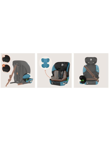 BN-LO-LEVI_FIX_I-SIZE_BLUE_COBALT,Scaun auto i-Size, Lionelo, Levi Fix, 76 - 150 cm, 1/2/3, ISOFIX + Top Tether, Tetiera reglabi