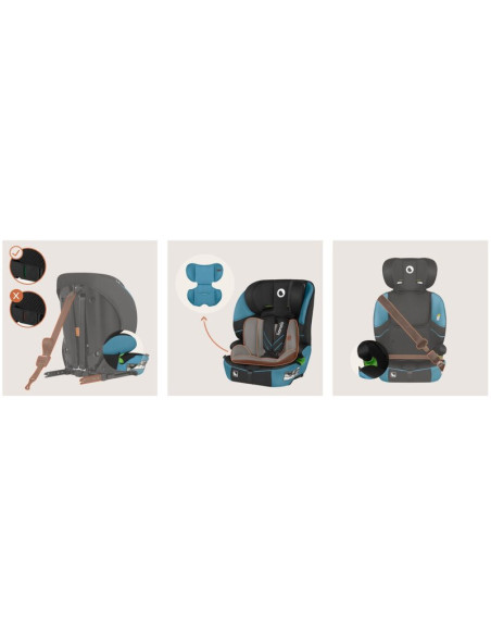 BN-LO-LEVI_FIX_I-SIZE_BLUE_COBALT,Scaun auto i-Size, Lionelo, Levi Fix, 76 - 150 cm, 1/2/3, ISOFIX + Top Tether, Tetiera reglabi