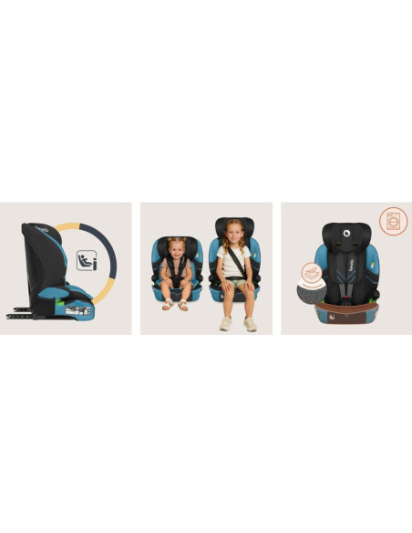 BN-LO-LEVI_FIX_I-SIZE_BLUE_COBALT,Scaun auto i-Size, Lionelo, Levi Fix, 76 - 150 cm, 1/2/3, ISOFIX + Top Tether, Tetiera reglabi