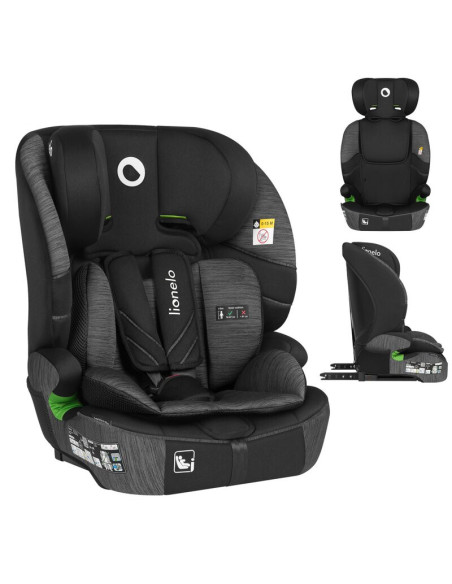 BN-LO-LEVI_FIX_I-SIZE_GREY_STONE,Scaun auto i-Size, Lionelo, Levi Fix, 76 - 150 cm, 1/2/3, ISOFIX + Top Tether, Tetiera reglabil