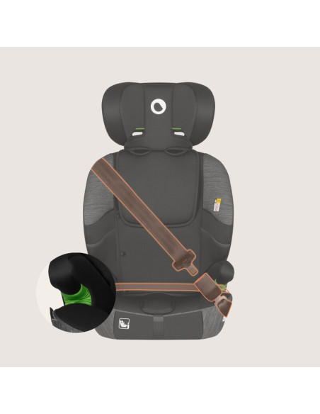 BN-LO-LEVI_FIX_I-SIZE_GREY_STONE,Scaun auto i-Size, Lionelo, Levi Fix, 76 - 150 cm, 1/2/3, ISOFIX + Top Tether, Tetiera reglabil