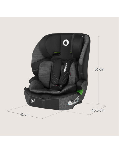 BN-LO-LEVI_FIX_I-SIZE_GREY_STONE,Scaun auto i-Size, Lionelo, Levi Fix, 76 - 150 cm, 1/2/3, ISOFIX + Top Tether, Tetiera reglabil