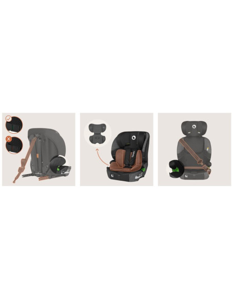 BN-LO-LEVI_FIX_I-SIZE_GREY_STONE,Scaun auto i-Size, Lionelo, Levi Fix, 76 - 150 cm, 1/2/3, ISOFIX + Top Tether, Tetiera reglabil