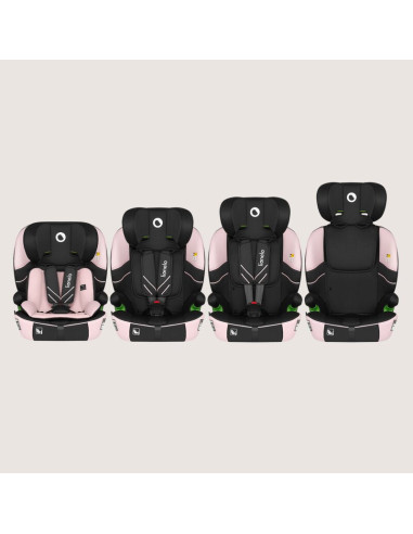 BN-LO-LEVI_FIX_I-SIZE_PINK_BABY,Scaun auto i-Size, Lionelo, Levi Fix, 76 - 150 cm, 1/2/3, ISOFIX + Top Tether, Tetiera reglabila