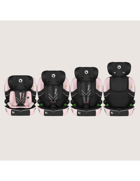 BN-LO-LEVI_FIX_I-SIZE_PINK_BABY,Scaun auto i-Size, Lionelo, Levi Fix, 76 - 150 cm, 1/2/3, ISOFIX + Top Tether, Tetiera reglabila