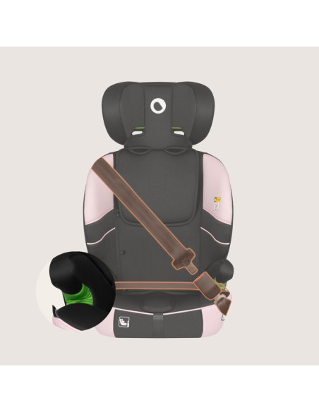 BN-LO-LEVI_FIX_I-SIZE_PINK_BABY,Scaun auto i-Size, Lionelo, Levi Fix, 76 - 150 cm, 1/2/3, ISOFIX + Top Tether, Tetiera reglabila