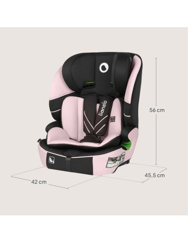 BN-LO-LEVI_FIX_I-SIZE_PINK_BABY,Scaun auto i-Size, Lionelo, Levi Fix, 76 - 150 cm, 1/2/3, ISOFIX + Top Tether, Tetiera reglabila