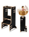BN-LO-CASS_BLACK_ONYX,Turn de invatare Montessori, Lionelo, Cass, Functie de raft pentru carti, Pana la 30 kg, 12 luni - 6 ani, 