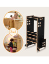 BN-LO-CASS_BLACK_ONYX,Turn de invatare Montessori, Lionelo, Cass, Functie de raft pentru carti, Pana la 30 kg, 12 luni - 6 ani, 