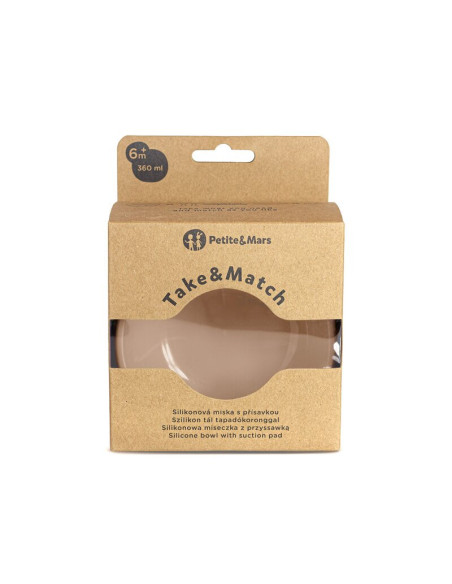 BN-707766,Bol, Petite&Mars, Take&Match, Din silicon, Cu ventuza, Fara BPA, Adecvat pentru masina de spalat vase si microunde, Nu