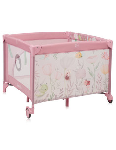 BN-LO-MILLE_PLUS_PINK,Tarc de joaca, Lionelo, Mille Plus, Pliabil, Include saltea cu densitate T25, 4 jucarii cu velcro, Manere 