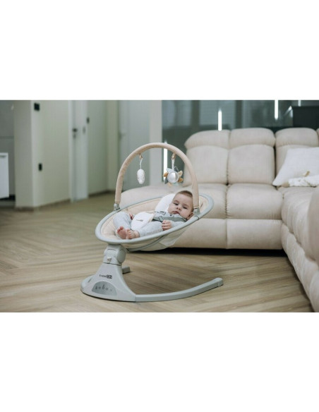 BN-84904,Leagan balansoar, FreeOn, Elite, Cu 12 melodii, 5 viteze de balansare si 3 pozitii de reglare a spatarului, Beige