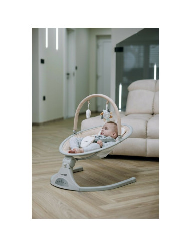 BN-84904,Leagan balansoar, FreeOn, Elite, Cu 12 melodii, 5 viteze de balansare si 3 pozitii de reglare a spatarului, Beige