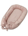 BN-208216,Cosulet bebelus, Feedo, Pentru dormit, joaca, protectie in patut, Baby Nest 90x60 cm, Din bumbac 100%, Design cu inimi