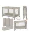 BN-LO-AMELIE_BEIGE_SAND,Patut pliant, Lionelo, Amelie, Cu intrare laterala, 100.5×70.5 cm, Include salteluta, roti, geanta pentr