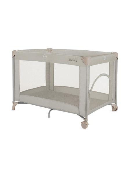 BN-LO-AMELIE_BEIGE_SAND,Patut pliant, Lionelo, Amelie, Cu intrare laterala, 100.5×70.5 cm, Include salteluta, roti, geanta pentr
