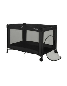 BN-LO-AMELIE_BLACK_CARBON,Patut pliant, Lionelo, Amelie, Cu intrare laterala, 100.5×70.5 cm, Include salteluta, roti, geanta pen