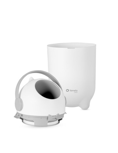 BN-LOC-PUREBIN_WHITE,Cos pentru scutece, Lionelo, Capacitate 10 l, Sistem etans impotriva mirosurilor, Compatibil cu saci univer