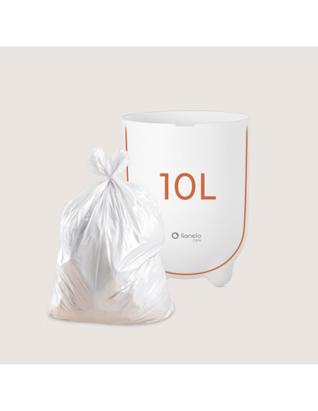 BN-LOC-PUREBIN_WHITE,Cos pentru scutece, Lionelo, Capacitate 10 l, Sistem etans impotriva mirosurilor, Compatibil cu saci univer