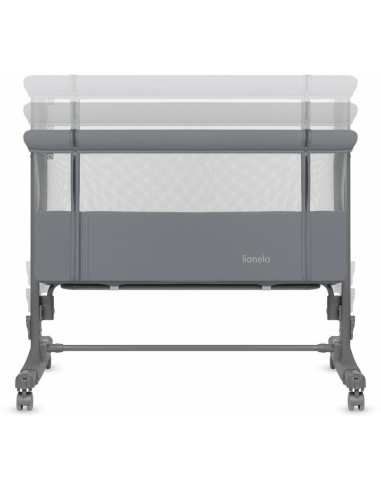 BN-LO-AURORA_GREY_MONUMENT,Patut co-sleeper, Lionelo, Aurora, 3 in 1, Cu leganare si setare unghiulara, Saltea cu densitate T25 