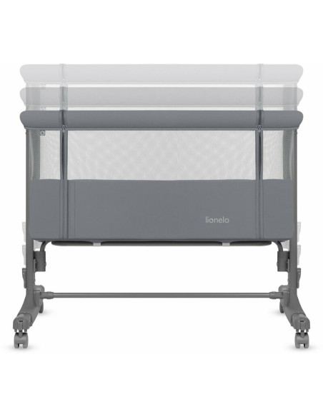 BN-LO-AURORA_GREY_MONUMENT,Patut co-sleeper, Lionelo, Aurora, 3 in 1, Cu leganare si setare unghiulara, Saltea cu densitate T25 
