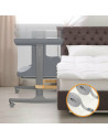 BN-LO-AURORA_GREY_MONUMENT,Patut co-sleeper, Lionelo, Aurora, 3 in 1, Cu leganare si setare unghiulara, Saltea cu densitate T25 