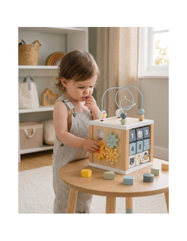 BN-58894,Cub activitati, Baby Mix, Din lemn, Ocean Montessori