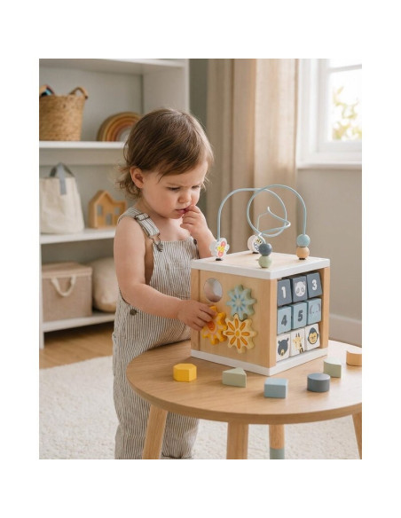 BN-58894,Cub activitati, Baby Mix, Din lemn, Ocean Montessori
