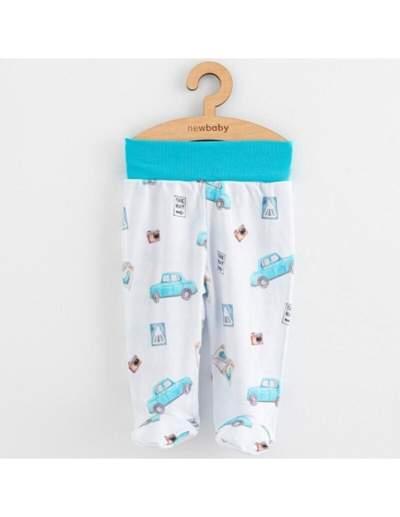 BN-58558,Set 3 piese, New Baby, Classic II, Include 3 perechi de pantalonasi cu botosei, Marime 56, Din bumbac 100%, Blue
