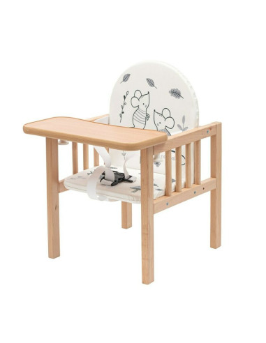 BN-57824,Scaun de masa, New Baby, 2 in 1, Transformabil in masuta si scaun, Din lemn, Inaltime 93 cm, Jerry
