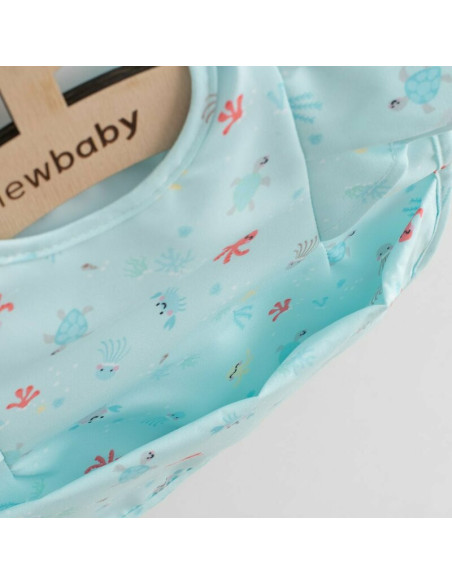 BN-50136,Baveta cu buzunar si volane, New Baby, 35x27 cm, Sea