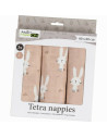 BN-87820,Set 3 scutece terta, Bubaba, Din bumbac, 80x80 cm, Beige Bunnies