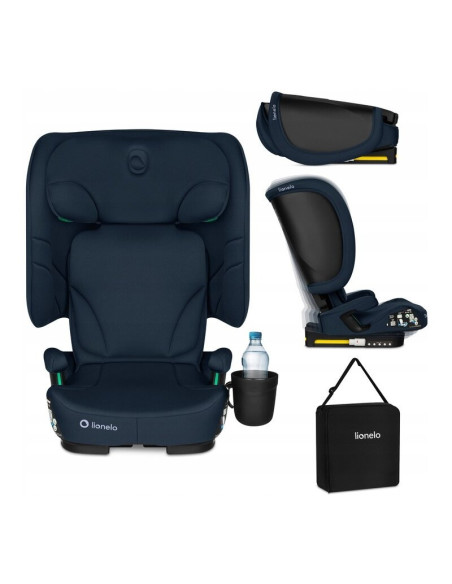 BN-LO-ORIN_I-SIZE_BLUE_NAVY,Scaun auto pliabil, Lionelo, Orin, i-Size, 100-150 cm, Tetiera reglabila in 14 pozitii, Spatar in 4 