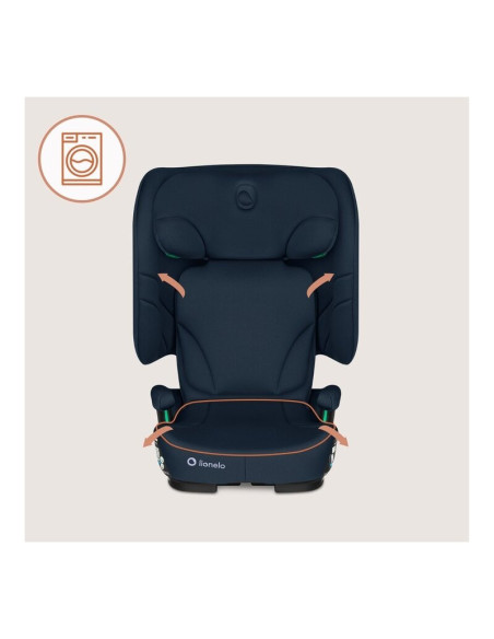 BN-LO-ORIN_I-SIZE_BLUE_NAVY,Scaun auto pliabil, Lionelo, Orin, i-Size, 100-150 cm, Tetiera reglabila in 14 pozitii, Spatar in 4 