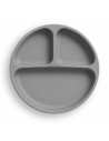 BN-BL590,Farfurie compartimentata, Bocioland, Rotunda, Cu 3 compartimente, Fara BPA, 6-36 luni, Dark grey