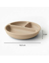BN-BL588,Farfurie compartimentata, Bocioland, Rotunda, Cu 3 compartimente, Fara BPA, 6-36 luni, Beige