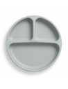 BN-BL589,Farfurie compartimentata, Bocioland, Rotunda, Cu 3 compartimente, Fara BPA, 6-36 luni, Gray