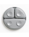 BN-BL589,Farfurie compartimentata, Bocioland, Rotunda, Cu 3 compartimente, Fara BPA, 6-36 luni, Gray