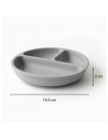 BN-BL589,Farfurie compartimentata, Bocioland, Rotunda, Cu 3 compartimente, Fara BPA, 6-36 luni, Gray